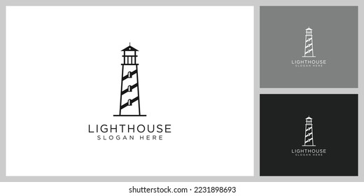 lighthouse logo design vector template