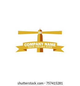 Lighthouse logo with gold color