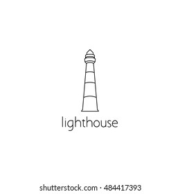 lighthouse logo graphic design concept. Editable lighthouse element, can be used as logotype, icon, template in web and print 