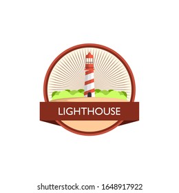 Concepto de diseño de icono del logotipo del faro. logotipo de estilo distintivo vintage.