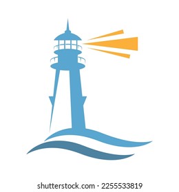 Lighthouse logo icon design illustration
