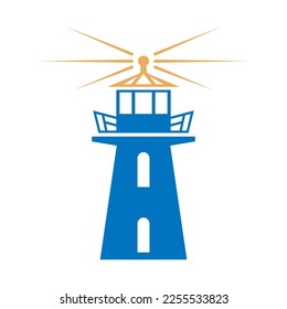 Lighthouse logo icon design illustration