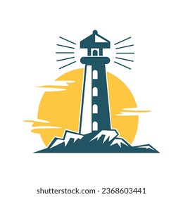 Lighthouse logo icon design illustration