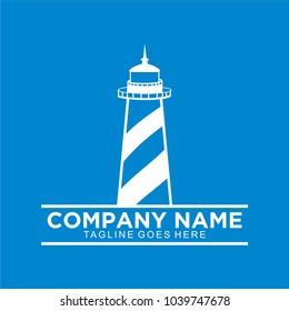 lighthouse logo and icon design template