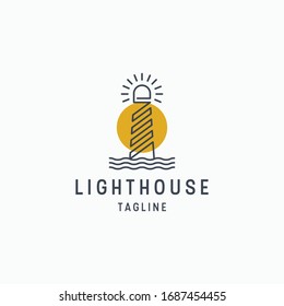 Vektorillustration mit Logo für Leuchtturm - Design-Vorlage