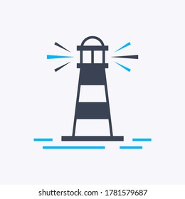 Lighthouse logo. Icon design. Template elements