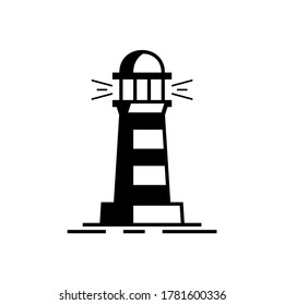 Logo des Leuchtturms. Symboldesign. Vorlagenelemente