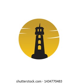 lighthouse logo icon design vector template