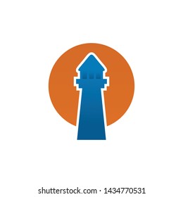 lighthouse logo icon design vector template