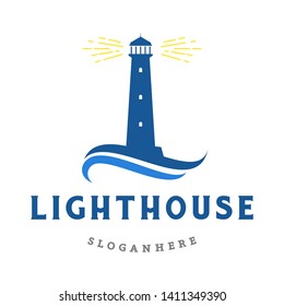 lighthouse logo, icon and illustration