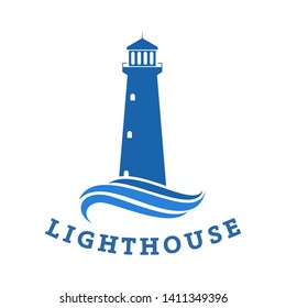 Lighthouse Logo Design Vector Illustration Stock Vector (Royalty Free ...