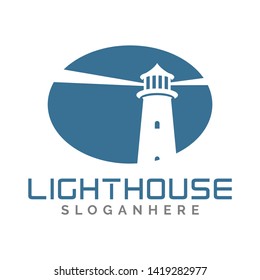 lighthouse logo, icon and illustration