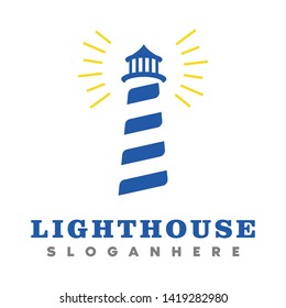 lighthouse logo, icon and illustration