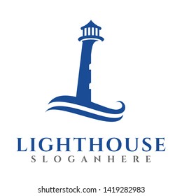 lighthouse logo, icon and illustration