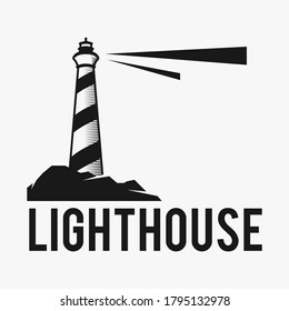 lighthouse logo  icon and illustration