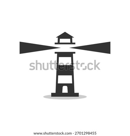 Lighthouse logo icon  with shadow