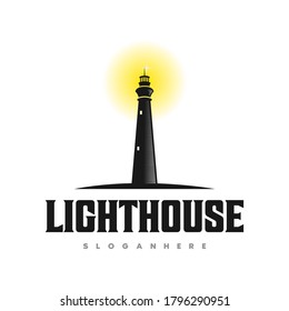 logotipo del faro, icono y plantilla