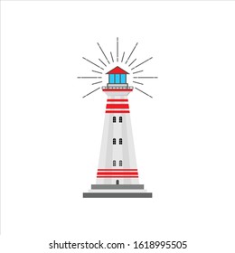 Lighthouse Logo, lighthouse icon in trendy design style.