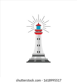 Lighthouse Logo, lighthouse icon in trendy design style.