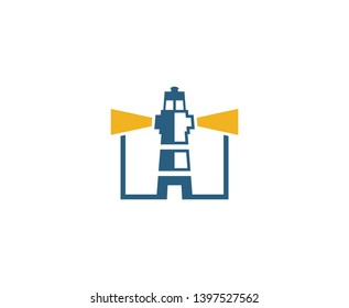 Lighthouse logo icon vector design 