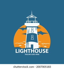 lighthouse logo icon. lighthouse vector illustration template.