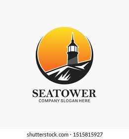 lighthouse logo icon vector template