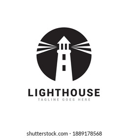 Lighthouse logo icon vector template.