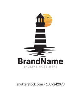 Lighthouse logo icon vector template.
