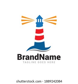Lighthouse logo icon vector template.