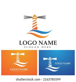 lighthouse logo icon vector template