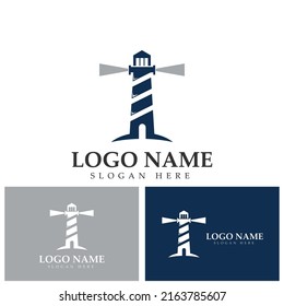 Leuchtturmlogo-Symbol, Vektorgrafik-Vorlage
