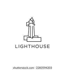 lighthouse logo icon vector template