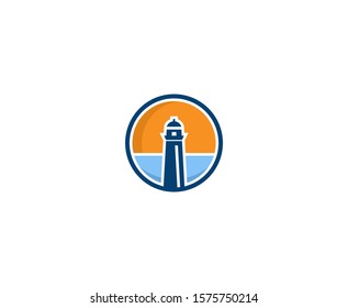 Lighthouse logo icon water vector 