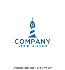 lighthouse logo illustration vector template.