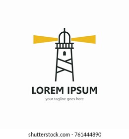 Lighthouse logo line abstract design vector template.