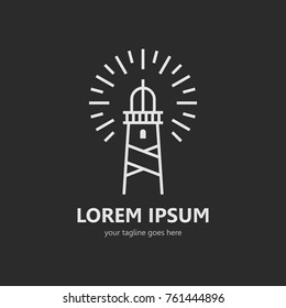 Lighthouse logo line abstract design vector template.