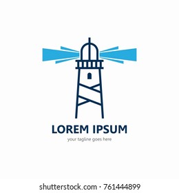Lighthouse logo line abstract design vector template.