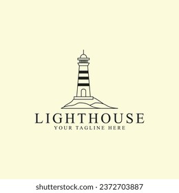 Logo-Linie Lighthouse Vektorgrafik-Vorlagensymbol