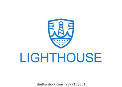 Lighthouse logo line style simple modern