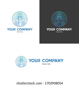 Lighthouse Logo Line Vector Illustration