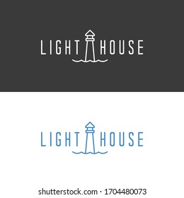 Lighthouse Logo Line Vector Illustration