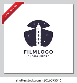 lighthouse logo. movie logo. a unique, exclusive, elegant, professional, clean, simple, modern logo. It would be perfect for your company 