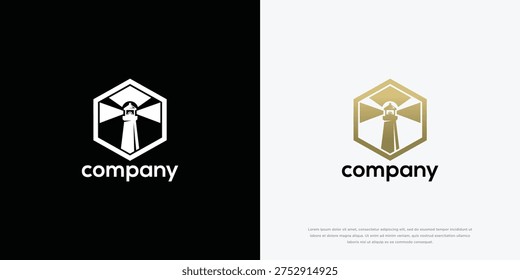 Lighthouse Logo - Navigation Guidance Safety Business Identity.