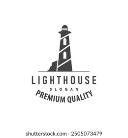 Lighthouse Logo, Sea Tower Vector, Template Design, Illustration Simple Minimalist