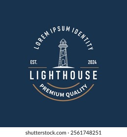 Lighthouse Logo, Sea Tower Vector, Template Design, Illustration Simple Minimalist
