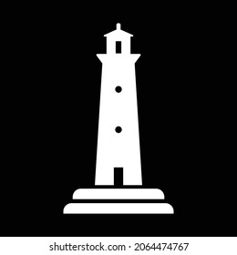 lighthouse logo, simple black and white, vector illustration