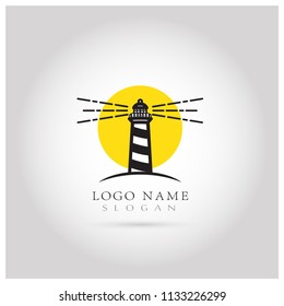 Lighthouse Logo. Symbol & Icon Vector Template.
