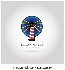 Lighthouse Logo. Symbol & Icon Vector Template.