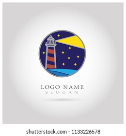 Lighthouse Logo. Symbol & Icon Vector Template.