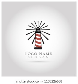 Lighthouse Logo. Symbol & Icon Vector Template.